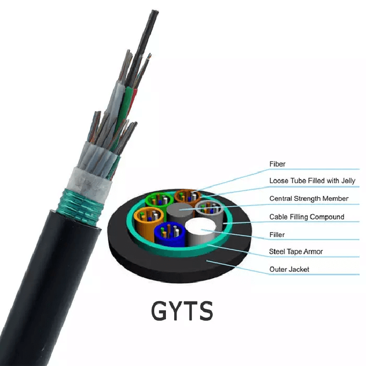 12 24 48 Core Outdoor GYTA53 steel Armored optical cable underground directly burial fiber cable singlemode optical cable